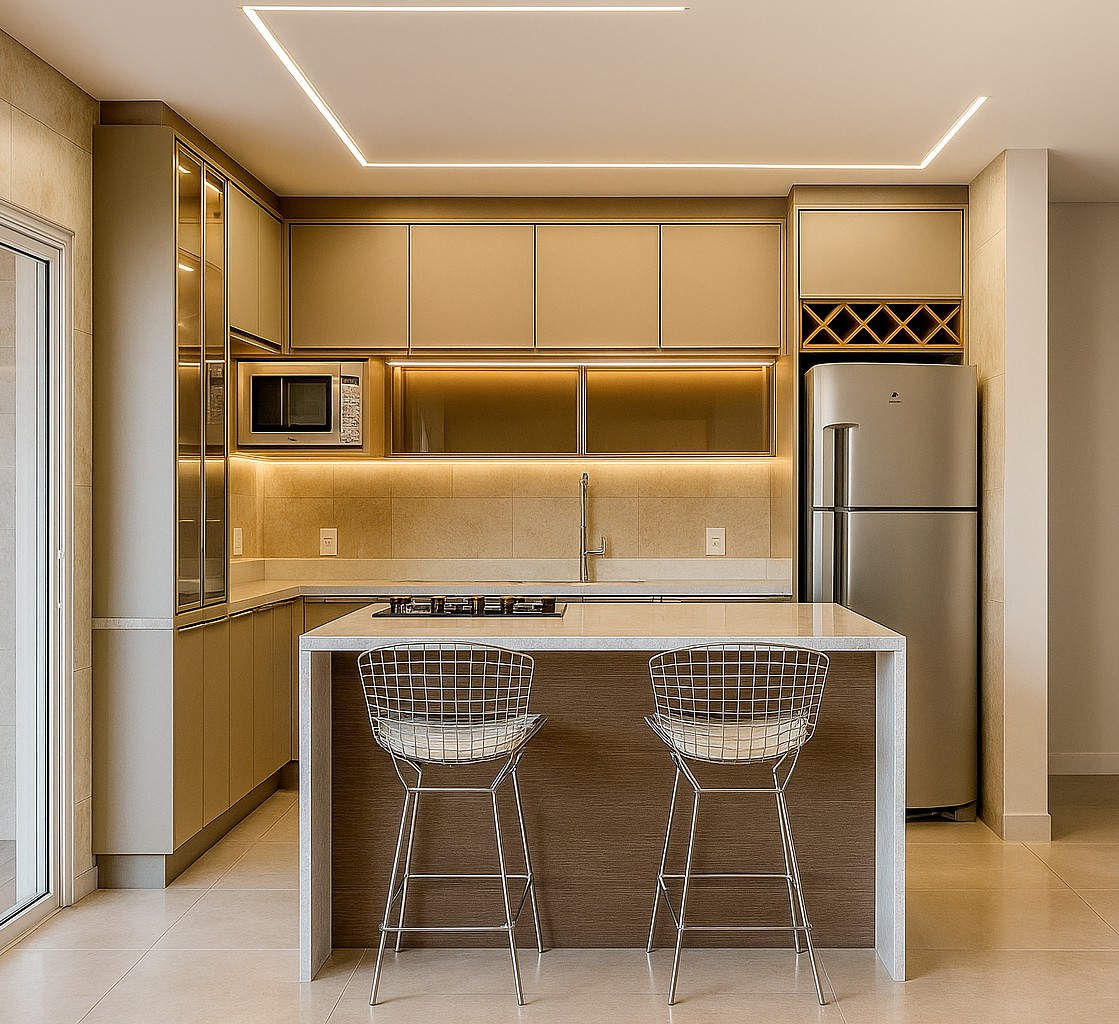 Cozinha planejada projetada pela Renovare Planejados